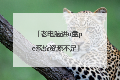 老电脑进u盘pe系统资源不足