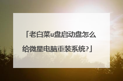 老白菜u盘启动盘怎么给微星电脑重装系统?