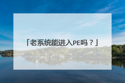 老系统能进入PE吗？