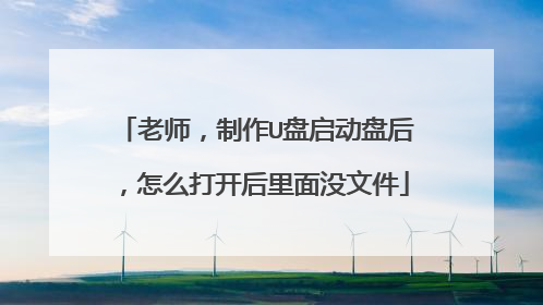 老师，制作U盘启动盘后，怎么打开后里面没文件