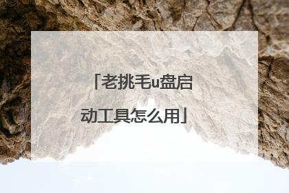 老挑毛u盘启动工具怎么用