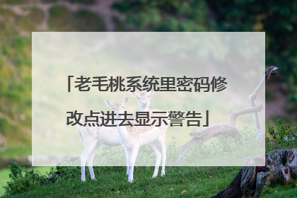 老毛桃系统里密码修改点进去显示警告