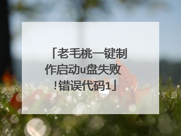 老毛桃一键制作启动u盘失败!错误代码1