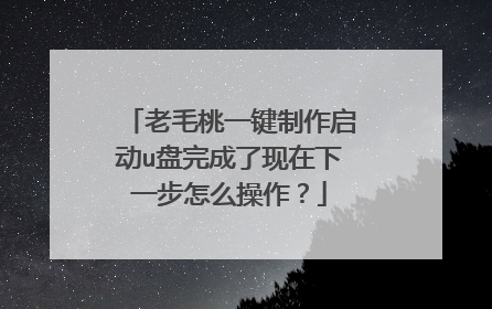 老毛桃一键制作启动u盘完成了现在下一步怎么操作？