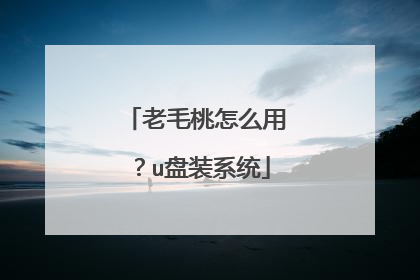 老毛桃怎么用?u盘装系统