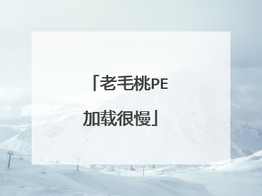 老毛桃PE加载很慢