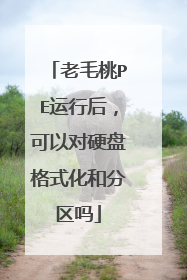 老毛桃PE运行后，可以对硬盘格式化和分区吗