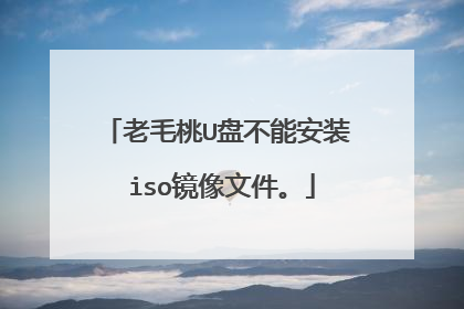 老毛桃U盘不能安装 iso镜像文件。