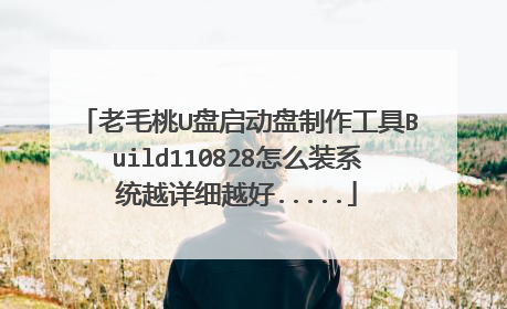 老毛桃U盘启动盘制作工具Build110828怎么装系统越详细越好.....