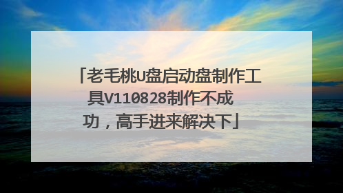 老毛桃U盘启动盘制作工具V110828制作不成功,高手进来解决下
