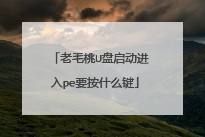 老毛桃U盘启动进入pe要按什么键