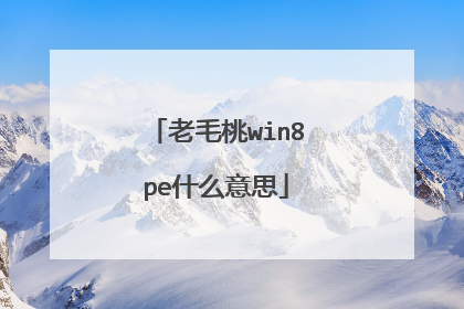 老毛桃win8pe什么意思