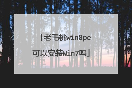 老毛桃win8pe可以安装Win7吗