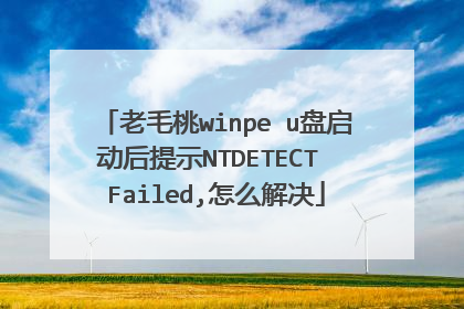 老毛桃winpe u盘启动后提示NTDETECT Failed,怎么解决