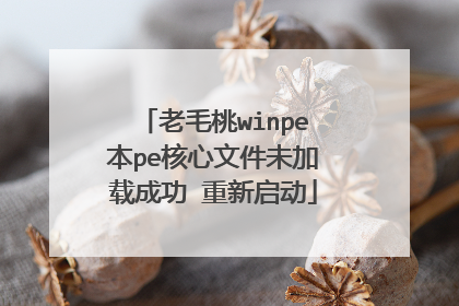 老毛桃winpe本pe核心文件未加载成功 重新启动