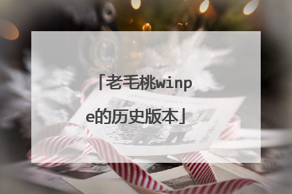 老毛桃winpe的历史版本