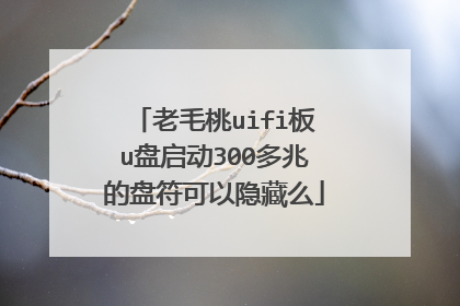 老毛桃uifi板u盘启动300多兆的盘符可以隐藏么