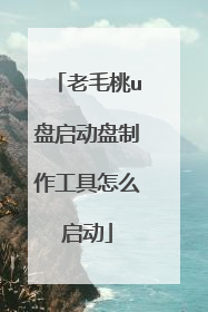 老毛桃u盘启动盘制作工具怎么启动