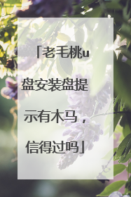 老毛桃u盘安装盘提示有木马,信得过吗