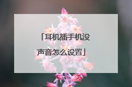耳机插手机没声音怎么设置