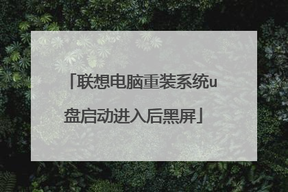 联想电脑重装系统u盘启动进入后黑屏
