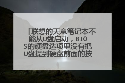 联想的天意笔记本不能从U盘启动，BIOS的硬盘选项里没有把U盘提到硬盘前面的按键啊···