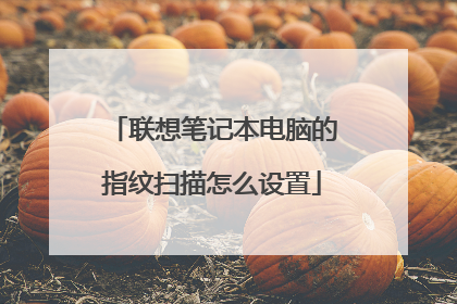 联想笔记本电脑的指纹扫描怎么设置