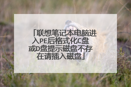 联想笔记本电脑进入PE后格式化C盘或D盘提示磁盘不存在请插入磁盘