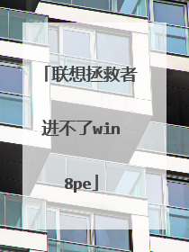 联想拯救者进不了win8pe