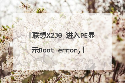 联想X230 进入PE显示Boot error,