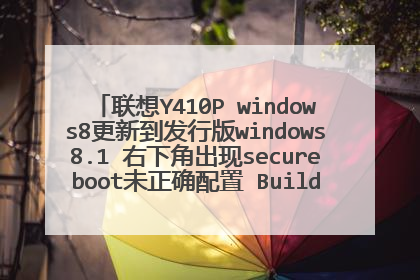 联想Y410P windows8更新到发行版windows8.1 右下角出现secureboot未正确配置 Build 9600,怎样去掉