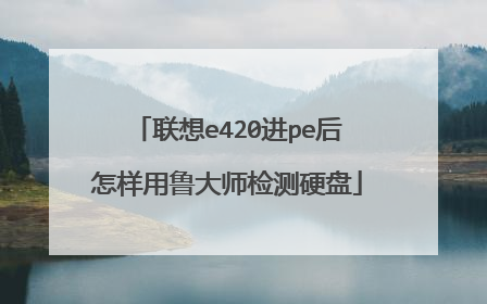 联想e420进pe后怎样用鲁大师检测硬盘