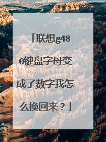联想g480键盘字母变成了数字我怎么换回来?