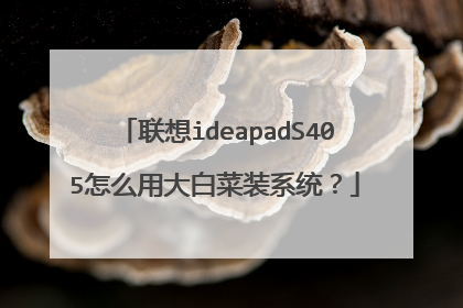 联想ideapadS405怎么用大白菜装系统?