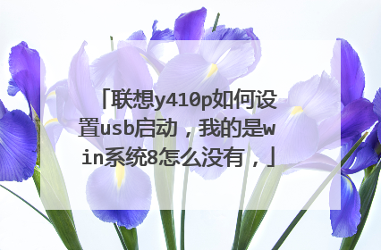 联想y410p如何设置usb启动,我的是win系统8怎么没有,