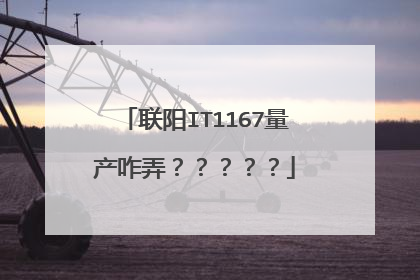联阳IT1167量产咋弄?????