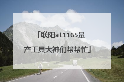 联阳at1165量产工具大神们帮帮忙