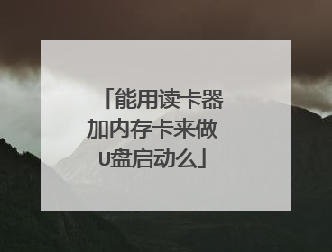 能用读卡器加内存卡来做U盘启动么