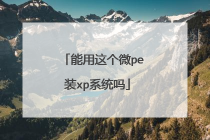 能用这个微pe装xp系统吗
