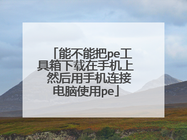 能不能把pe工具箱下载在手机上 然后用手机连接电脑使用pe