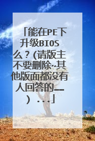 能在PE下升级BIOS么?(请版主不要删除~其他版面都没有人回答的……) ...