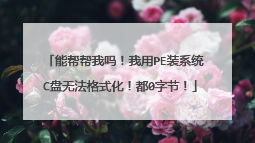 能帮帮我吗!我用PE装系统C盘无法格式化!都0字节!