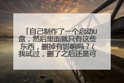 自己制作了一个启动U盘，然后里面就只有这些东西，删掉有影响吗？(我试过，删了之后还是可以从U盘启动