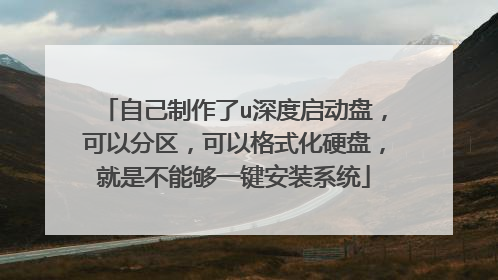 自己制作了u深度启动盘,可以分区,可以格式化硬盘,就是不能够一键安装系统