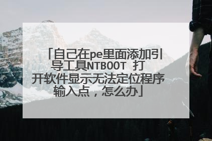 自己在pe里面添加引导工具NTBOOT 打开软件显示无法定位程序输入点,怎么办
