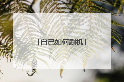 自己如何刷机