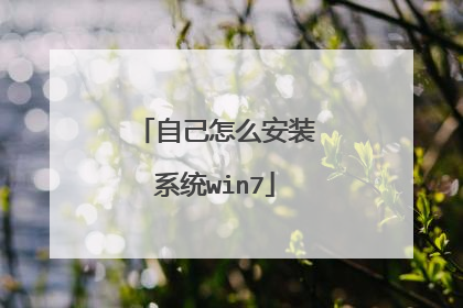 自己怎么安装系统win7