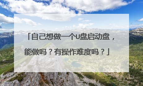 自己想做一个U盘启动盘,能做吗?有操作难度吗?