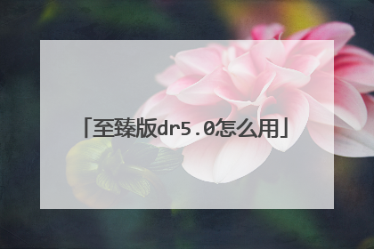 至臻版dr5.0怎么用