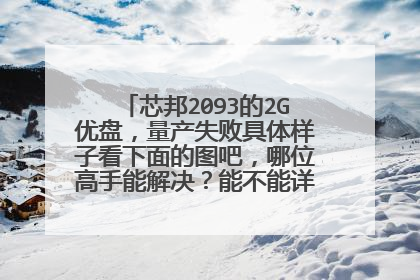 芯邦2093的2G优盘,量产失败具体样子看下面的图吧,哪位高手能解决?能不能详细点给个解决方法?